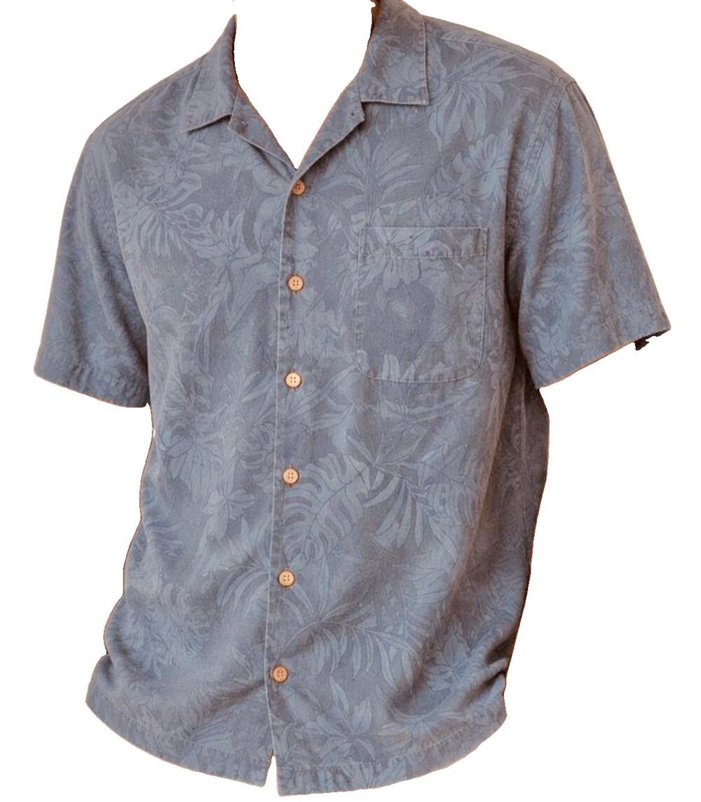 Tommy Bahama 100% Silk Men’s Shirt Hawaiian Sz XL gray